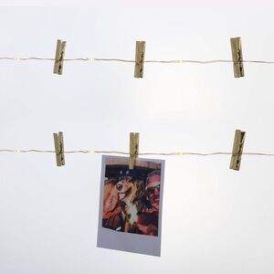 NWT X2 LED Fairy Lights with Metallic Gold Photo Clips